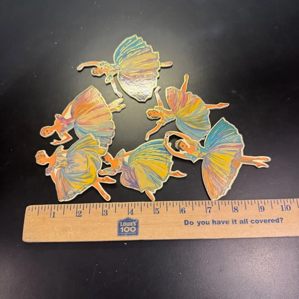 Merrimack Ballerina Die Cuts Vintage 1980 Multicolor Iridescent Ballet Ephemera